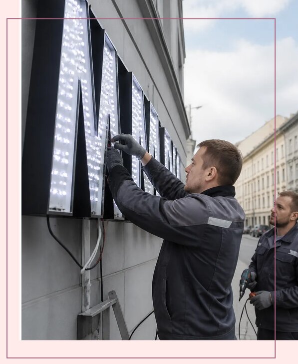Изготовление и монтаж светодиодных LED вывесок в Геленджике