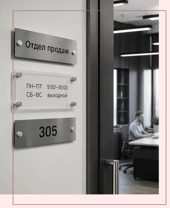 Офисные таблички на дверь в Геленджике по цене от 5093 р. | Аванза-Глн